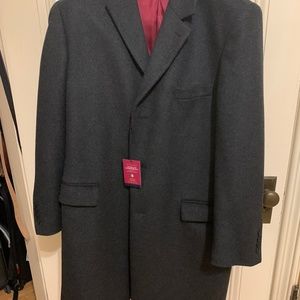 Charcoal Italian wool and cashmere overcoat